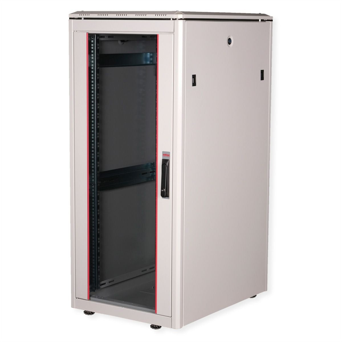 Roline 19-Zoll Netzwerkschrank Pro 26 He, 600x800 Bxt Glastr Grau