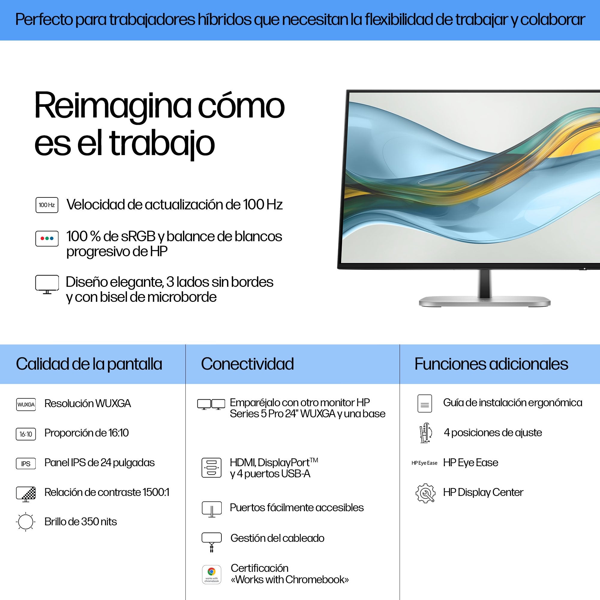 EAN 5715063749845 - HP Series 5 Pro 24 inch WUXGA Monitor - 524pn pantalla para PC 61 cm (24") 1920 x 1200 Pixeles LCD Negro imagen 3