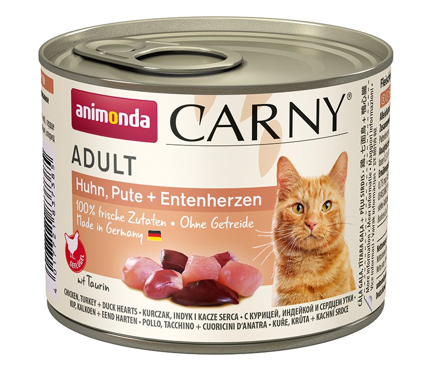 Comida Húmeda Para Gatos Animonda Carny Adulto Sabor: Pollo. Pavo. Corazones De Pato  200g