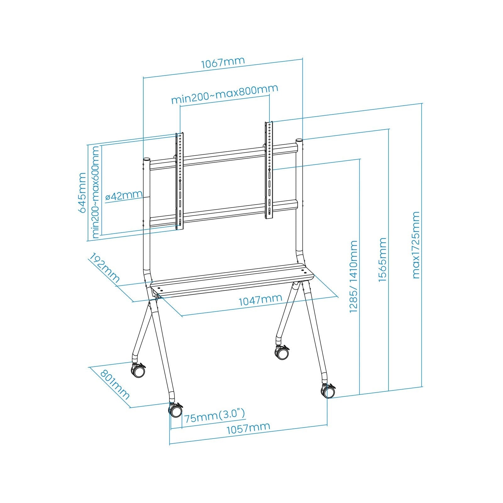 Soporte Suelo Ruedas Pantallas "Istand" 50"-86"