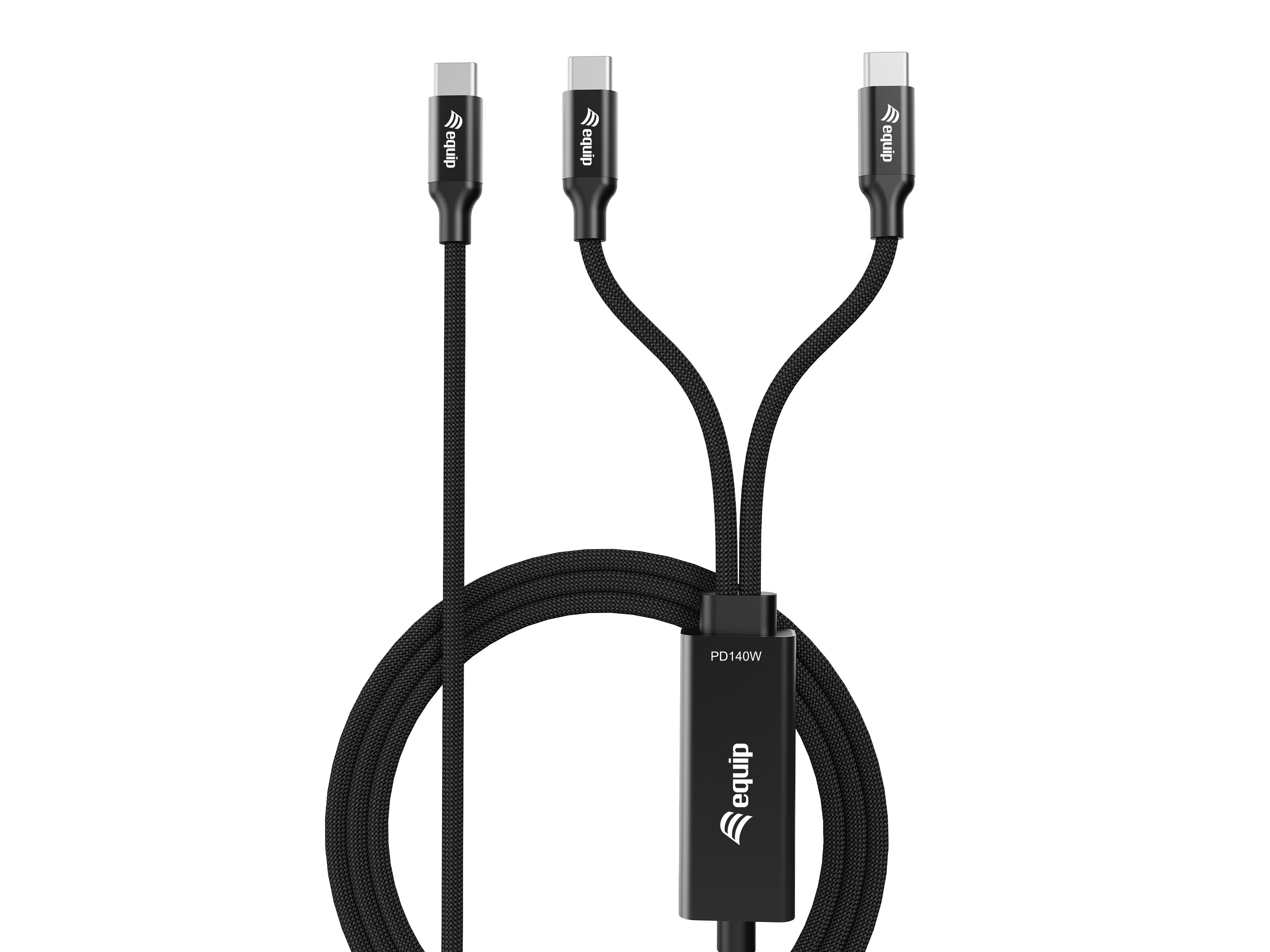 Equip Cable Usb-C4.0->C Y-Cable Pd140w M M 1.50m Negro