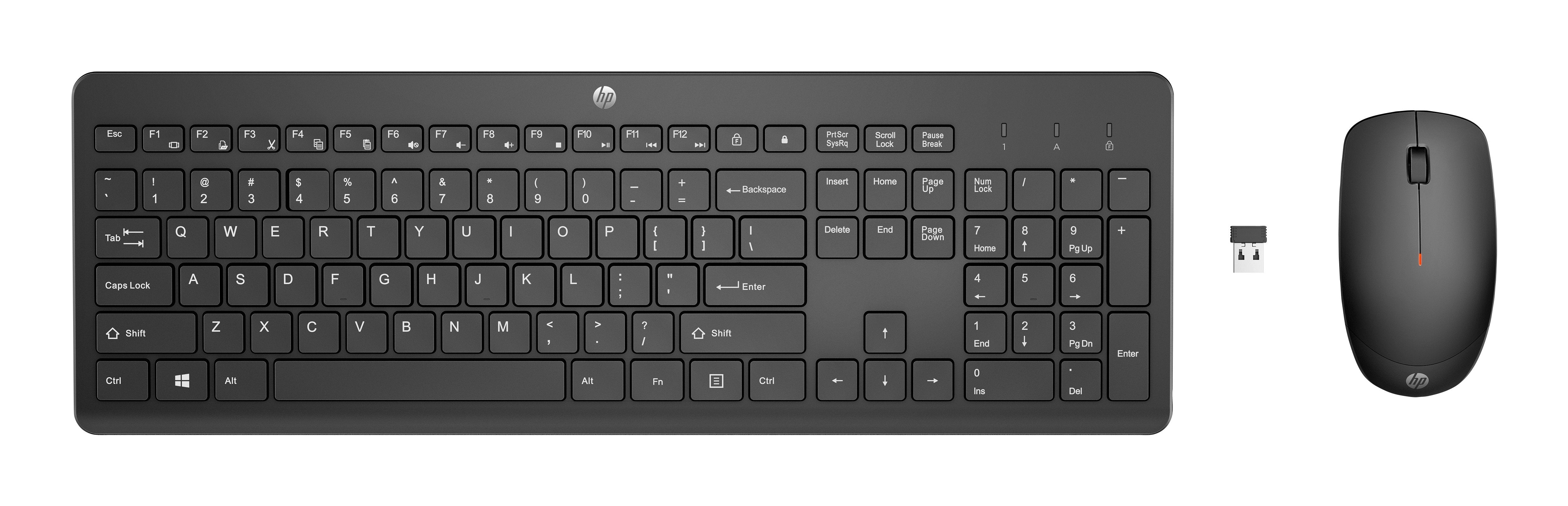 EAN 0195122118709 - HP 230 Wireless Mouse and Keyboard Combo teclado Ratón incluido Oficina RF inalámbrico Negro imagen 1