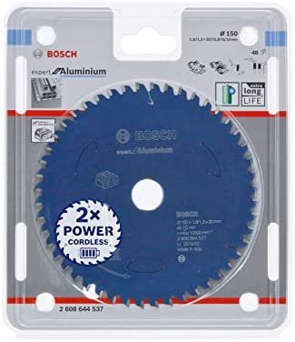Hoja De Sierra Circular Bosch Professional Expert Para Aluminio, Ø 150 Mm, Orificio 48z De 20 Mm, Para Sierras Circulares Portátiles A Batería 2608644537