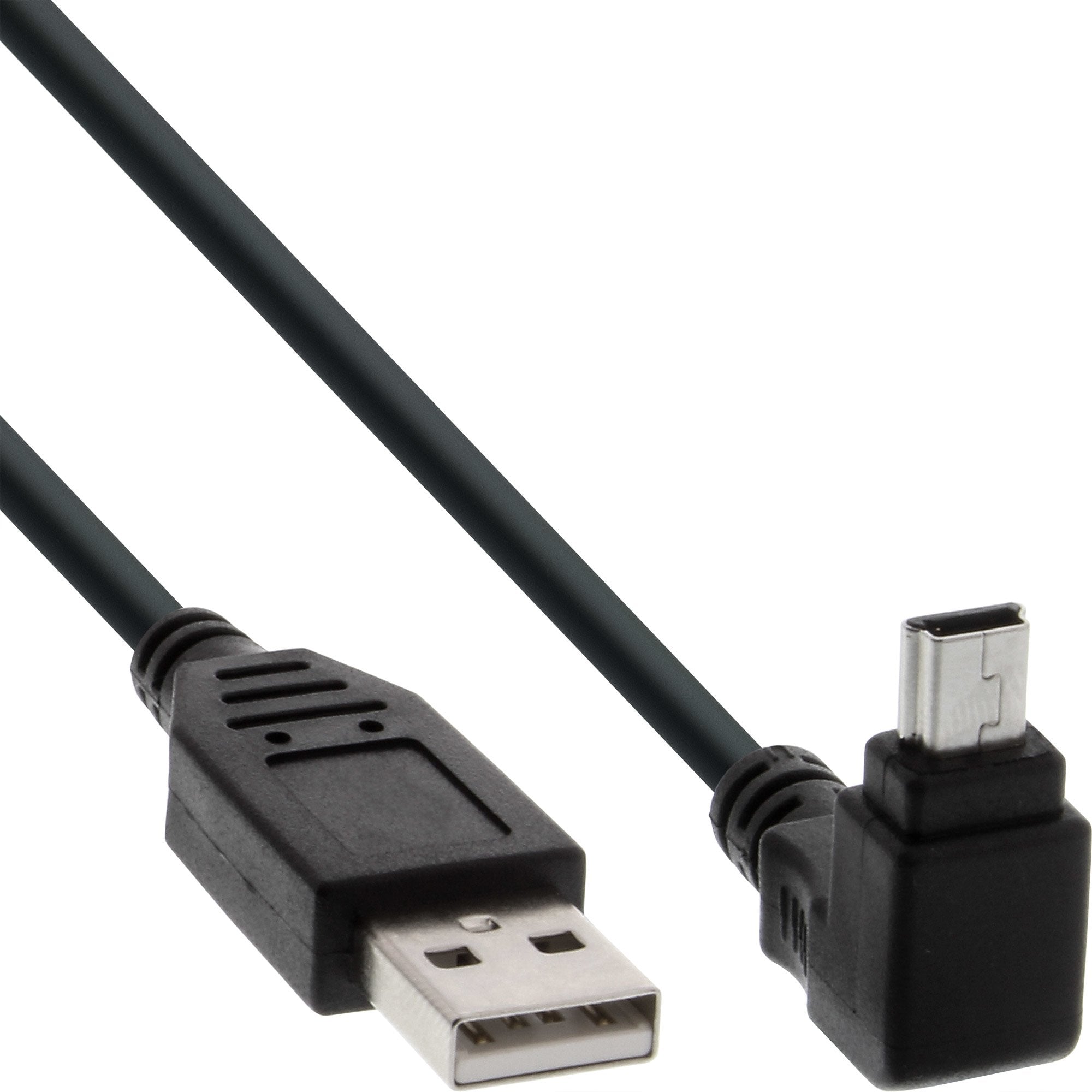 Inline Usb Tipo A Macho A Mini 5 Pines Macho En Ángulo De 90° Negro 1,5 M