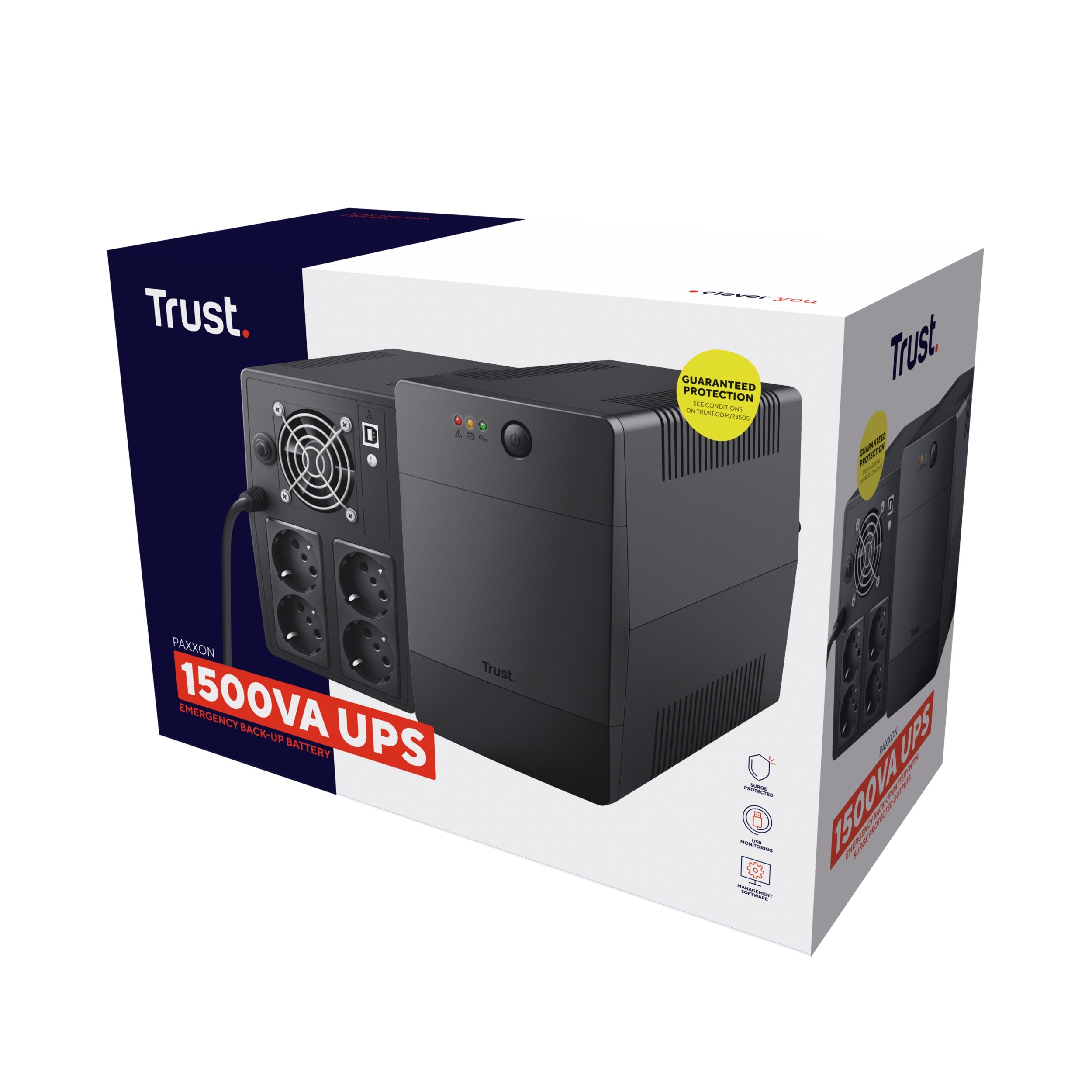 EAN 8713439235050 - Trust Paxxon sistema de alimentación ininterrumpida (UPS) 1,5 kVA 900 W 4 salidas AC imagen 5