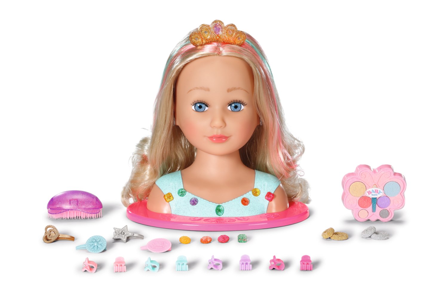 Zapf Creation Baby Born® Sister Styling Head Princess, Cabeza De Maquillaje Y Peluquería 835432