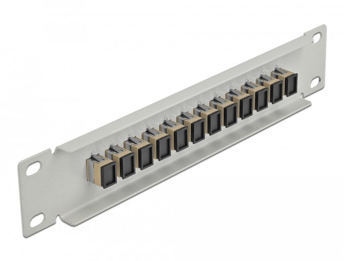 Delock 10 Lwl Patchpanel 12 Port Sc Simplex Beige 1 He Grau