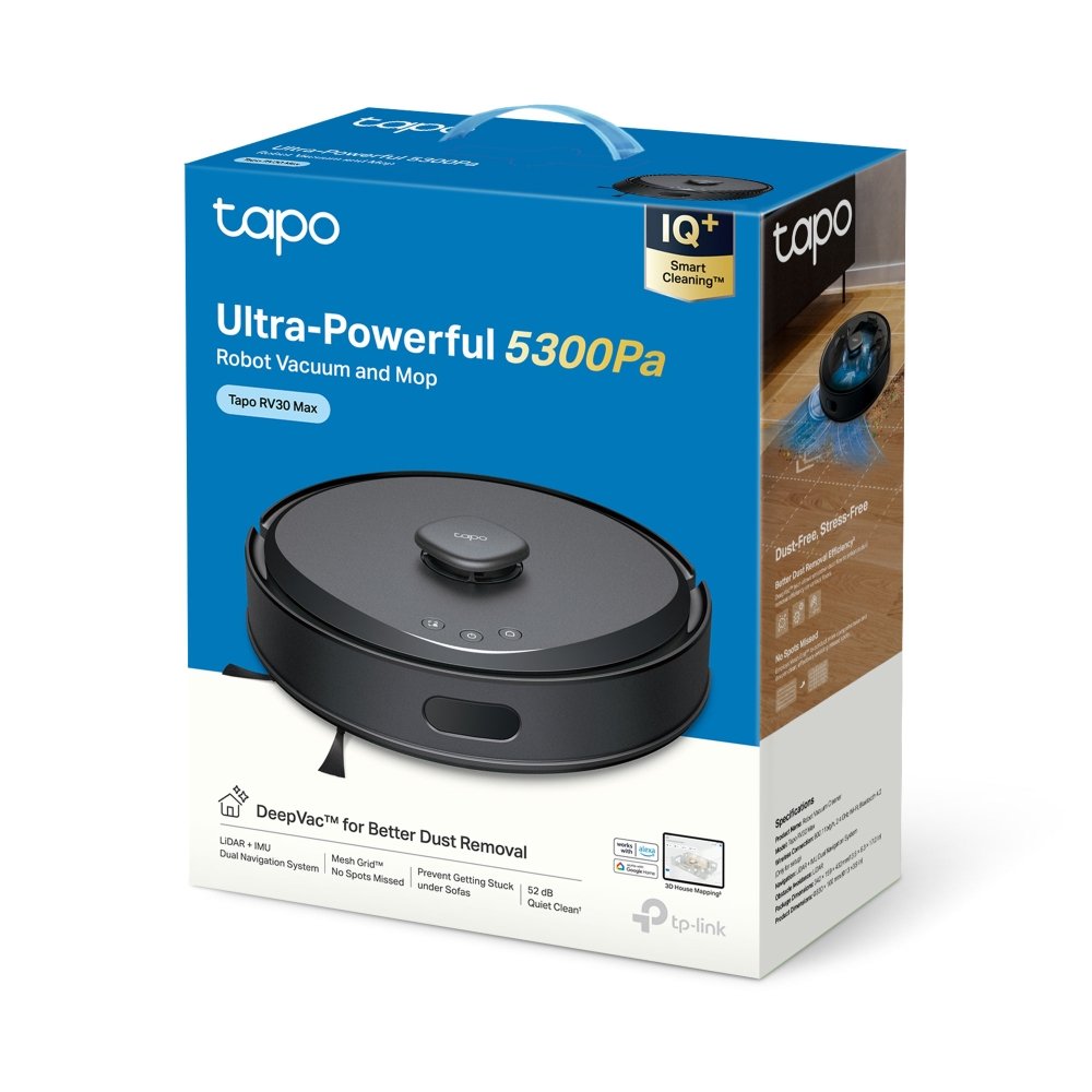 Robot Aspirador Y Friegasuelos Tp-Link Tapo Rv30 Max Potencia 5300pa Base De Carga