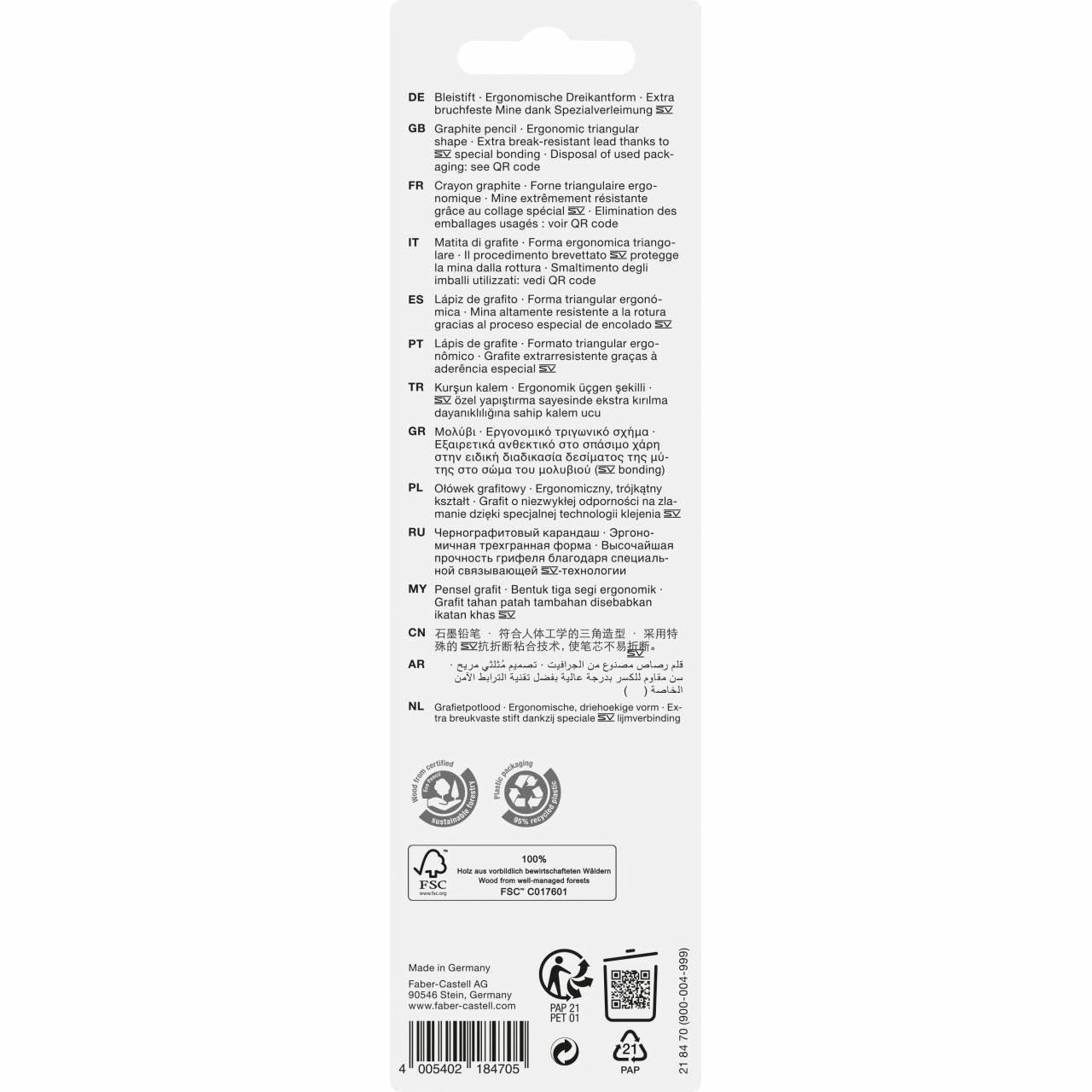 Lápiz  Faber-Castell 218470 De Grafito 3 Pieza(S)
