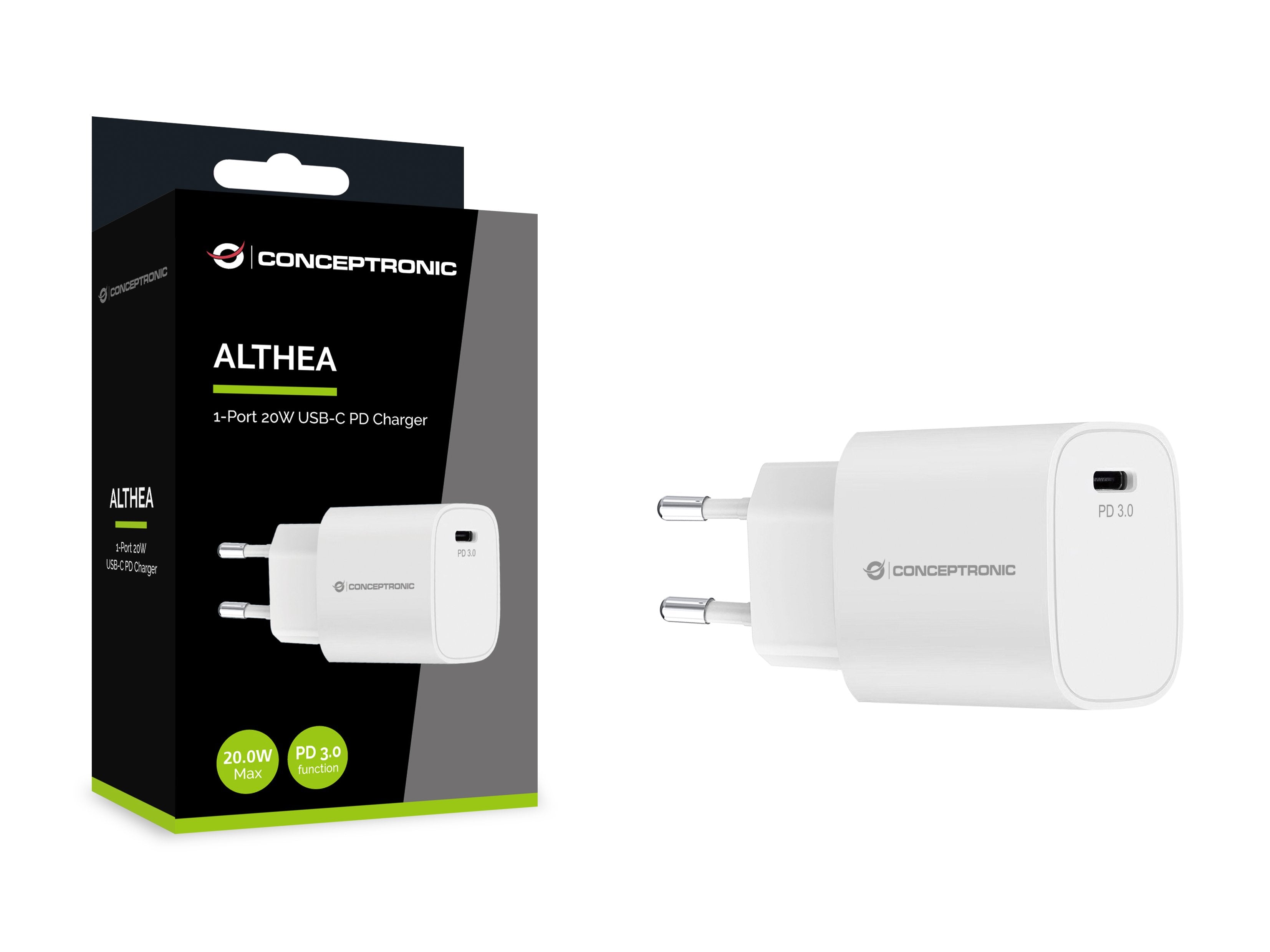 Conceptronic Cargador 1port 20w,1xusb-C Desk Pd Ws
