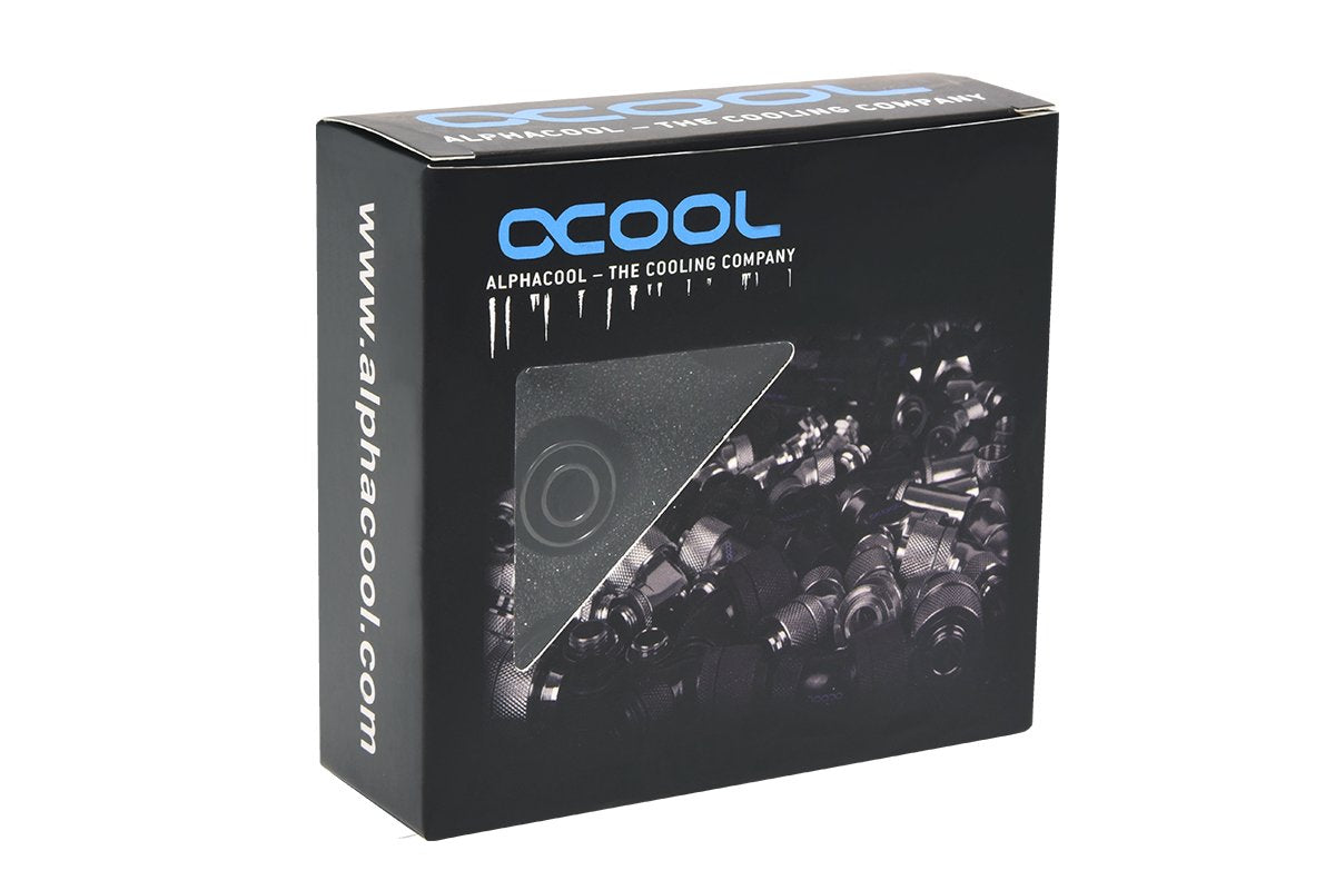 Tobera De  Rosca Alphacool Hf Tpv Metal - Recta - Negra 17454