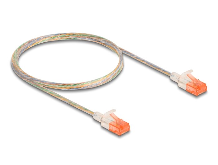 Delock Rj45 Cable De Red Cat.6a U/Utp Slim 1 M Transparente