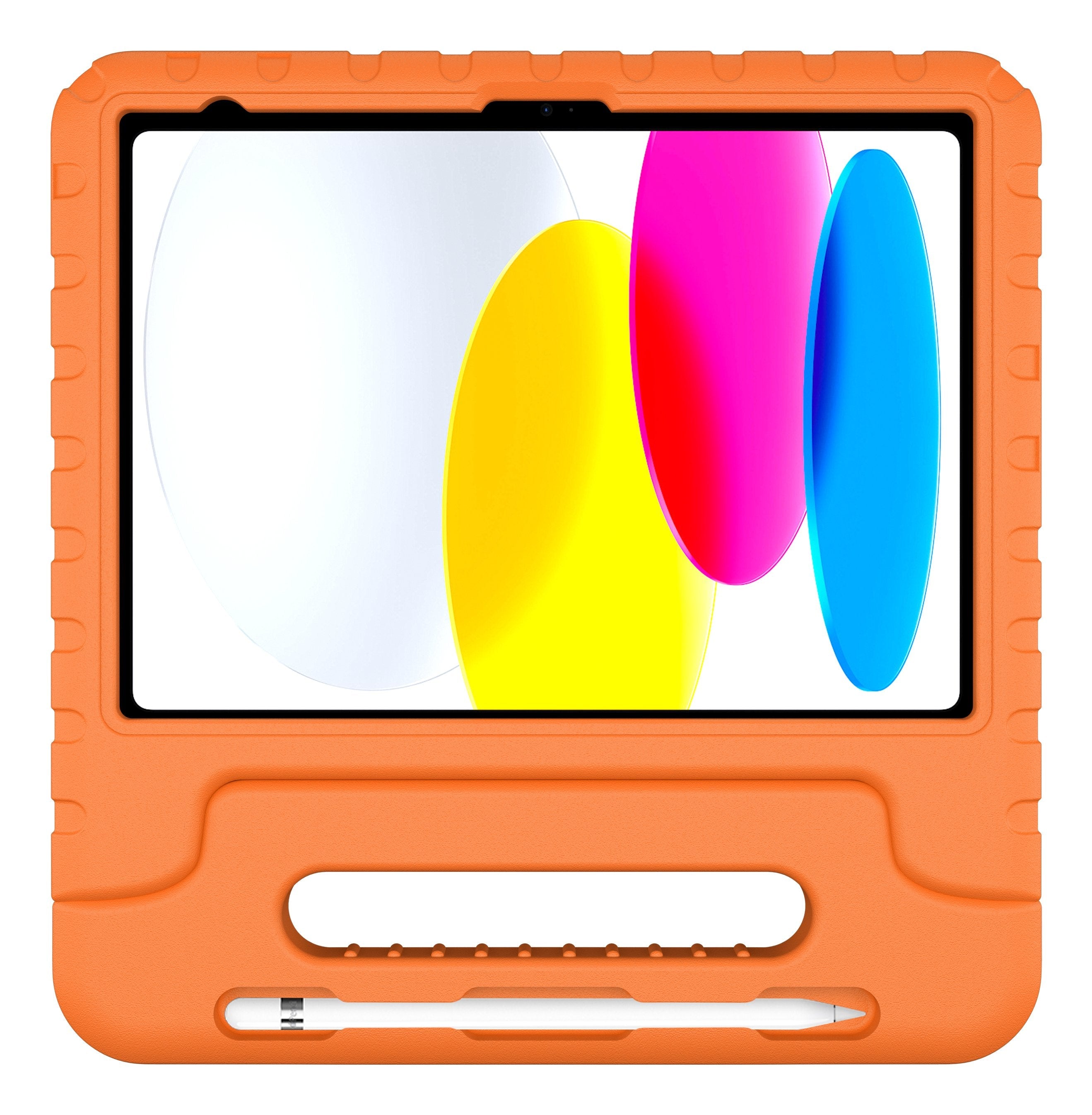 Deqster Kids Case Funda Para Tablet & Cristal Protector F. Ipad 10. 11.Gen Kindersicher & Robust, Integrierte Stylus-Soporte, 9h Display Protección Vidrio, Naranja