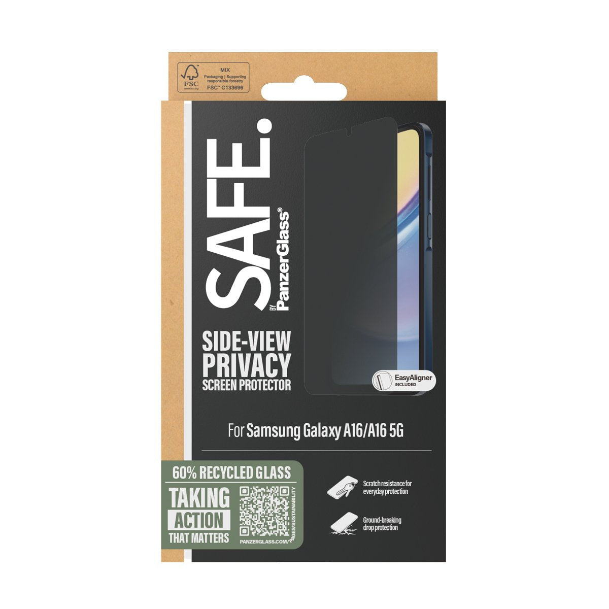 Safe. By Panzerglass® Privacy Screen Protector Samsung A16 A16 5g Uwf