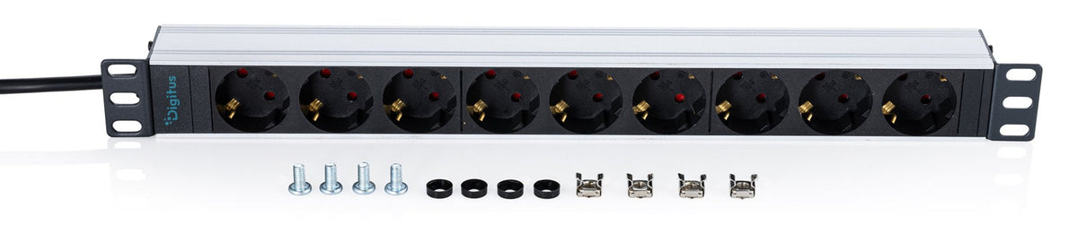 Regleta Digitus 9-Vías De Enchufes 1he Pdu, Con Contacto De Protección