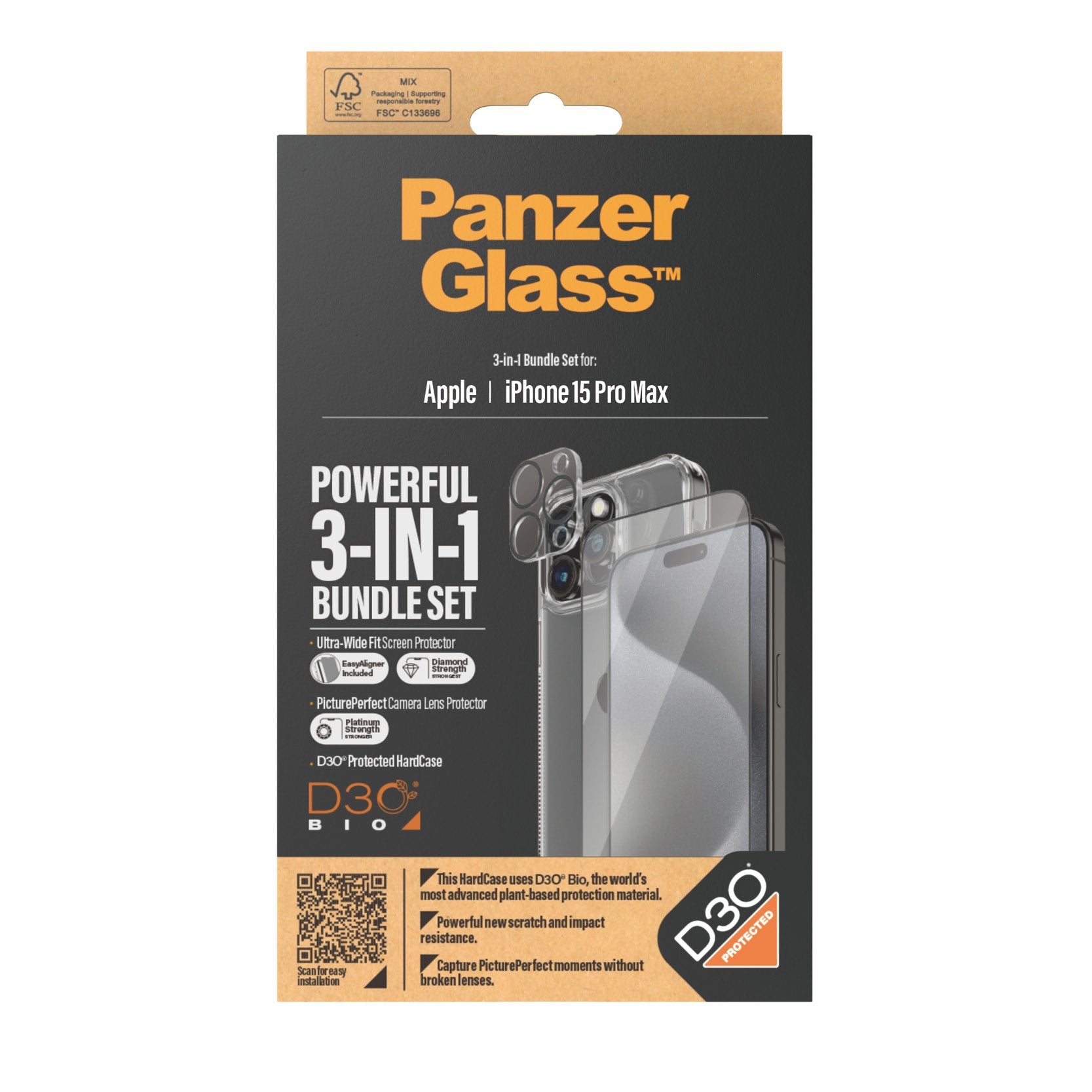 EAN 5711724211751 - PanzerGlass ® 3-in-1 Bundle iPhone 15 Pro Max Protector de pantalla Apple 1 pieza(s) imagen 3