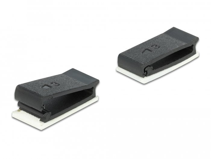 Delock Cablehalter Mit Verschlussclip Selbstklebend Schwarz 10 Stück