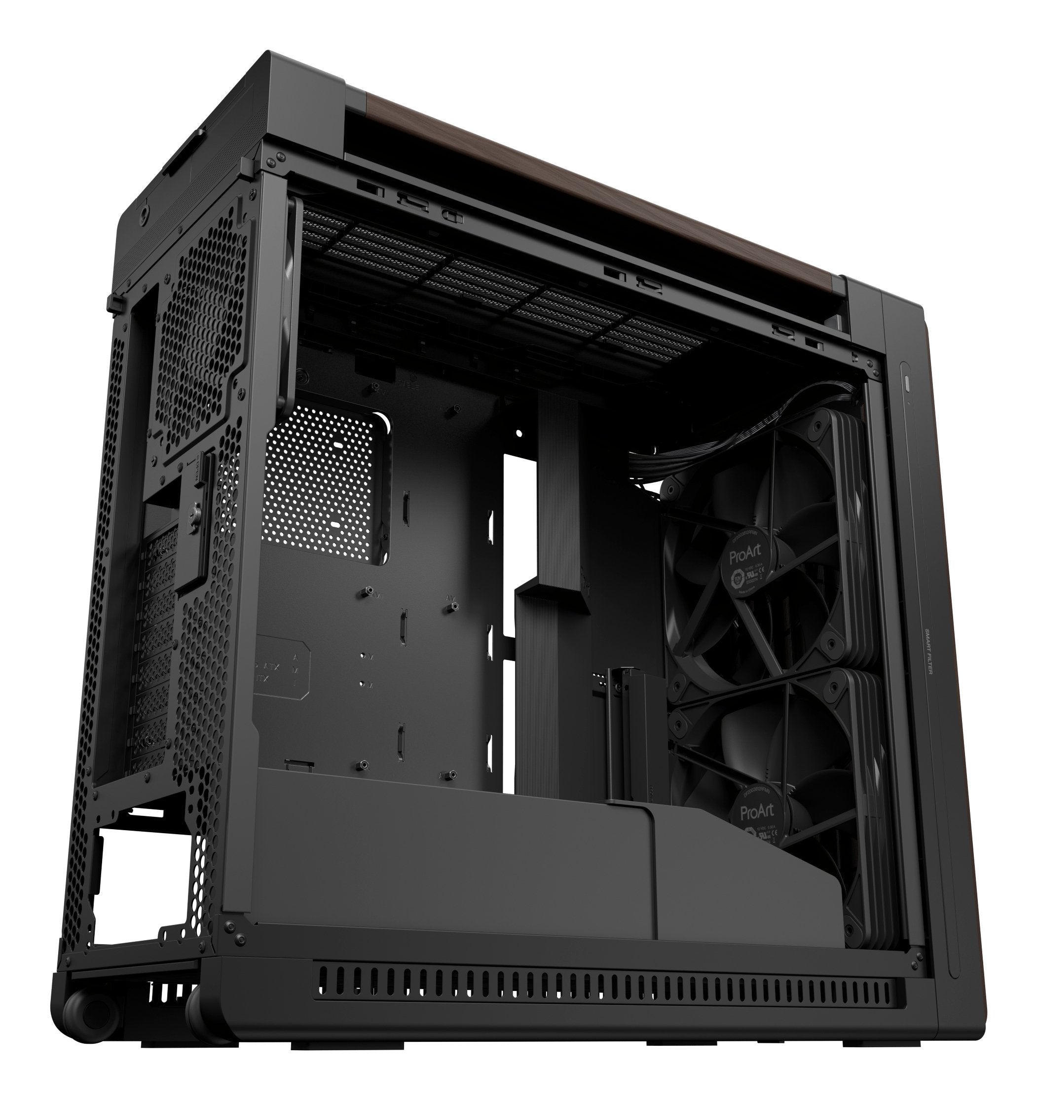Caja  Pc Asus Geh Proart Pa602 Walnut Wood Tg Pwm Modern Negro