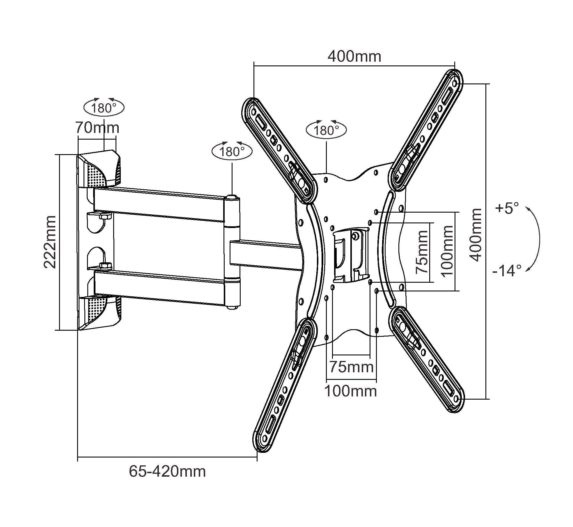 Equip Soporte Pantalla 13 - 55 Doble Brazo Inclinable Y Giratorio  Max. Vesa 400x400 Hasta 30kgs  650407