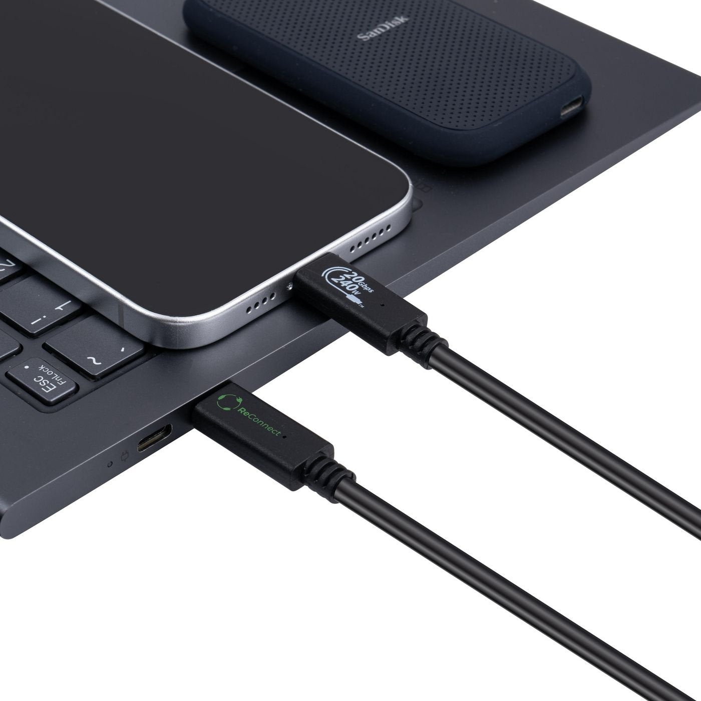 EAN 5715063597200 - Microconnect ECO-USB3.2CC0.25 cable USB USB 3.2 Gen 2x2 0,25 m USB C Negro imagen 4