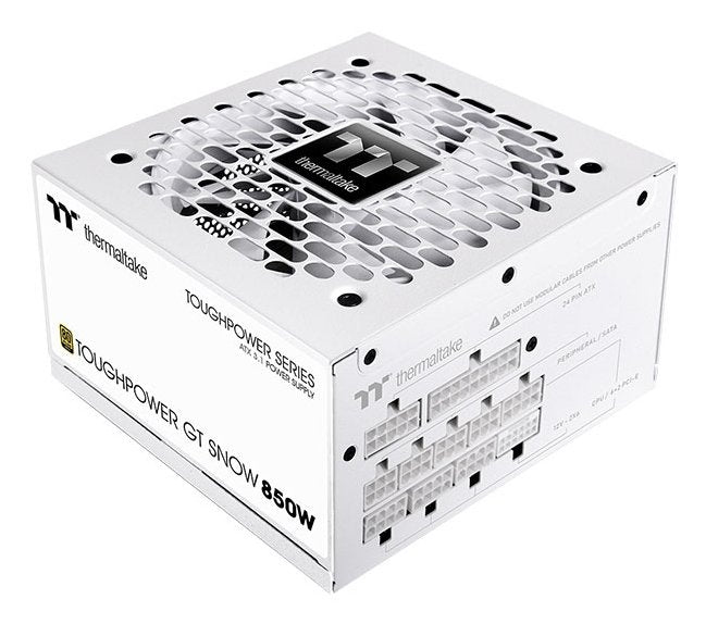 Fuente De Alimentación  Thermaltake Toughpower Gt Snow 850w Para Pc Blanco, 1x Gpu De Alta Potencia De 12 Pines, 4x Pcie, Gestión De Cables, 850 Vatios Ps-Tpt-0850fnfage-W