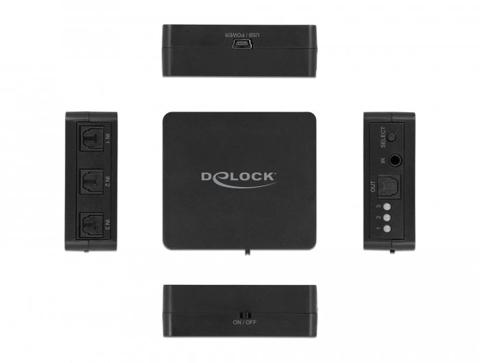 Delock S/Pdif Toslink Switch 3 In 1 Out Con Ir-Fernbedienung