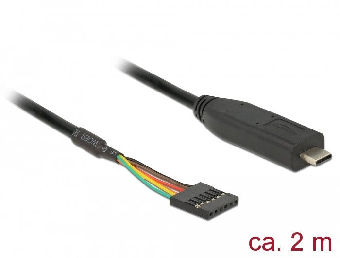 Konverter Usb Type-C 2.0 Stecker Zu Ttl (3,3 V) 6 Pin Pfostenbuchse 2,0 M