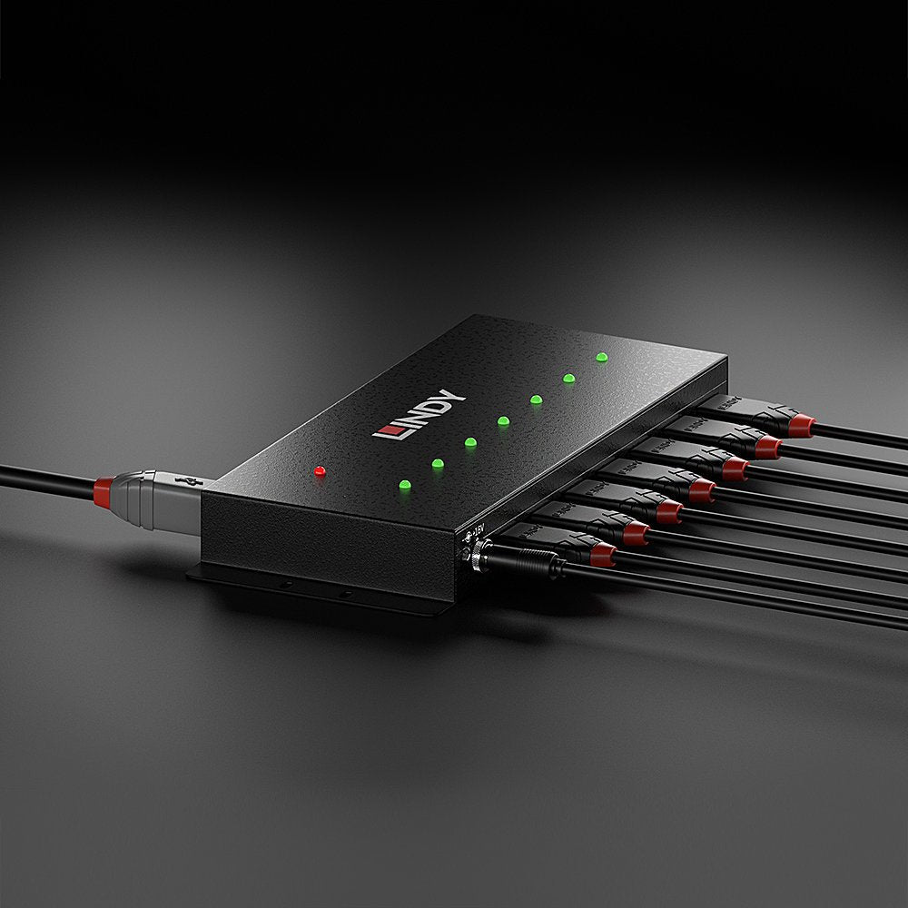 Concentrador Industrial Lindy Usb 3.1 / 3.0 De 7 Puertos