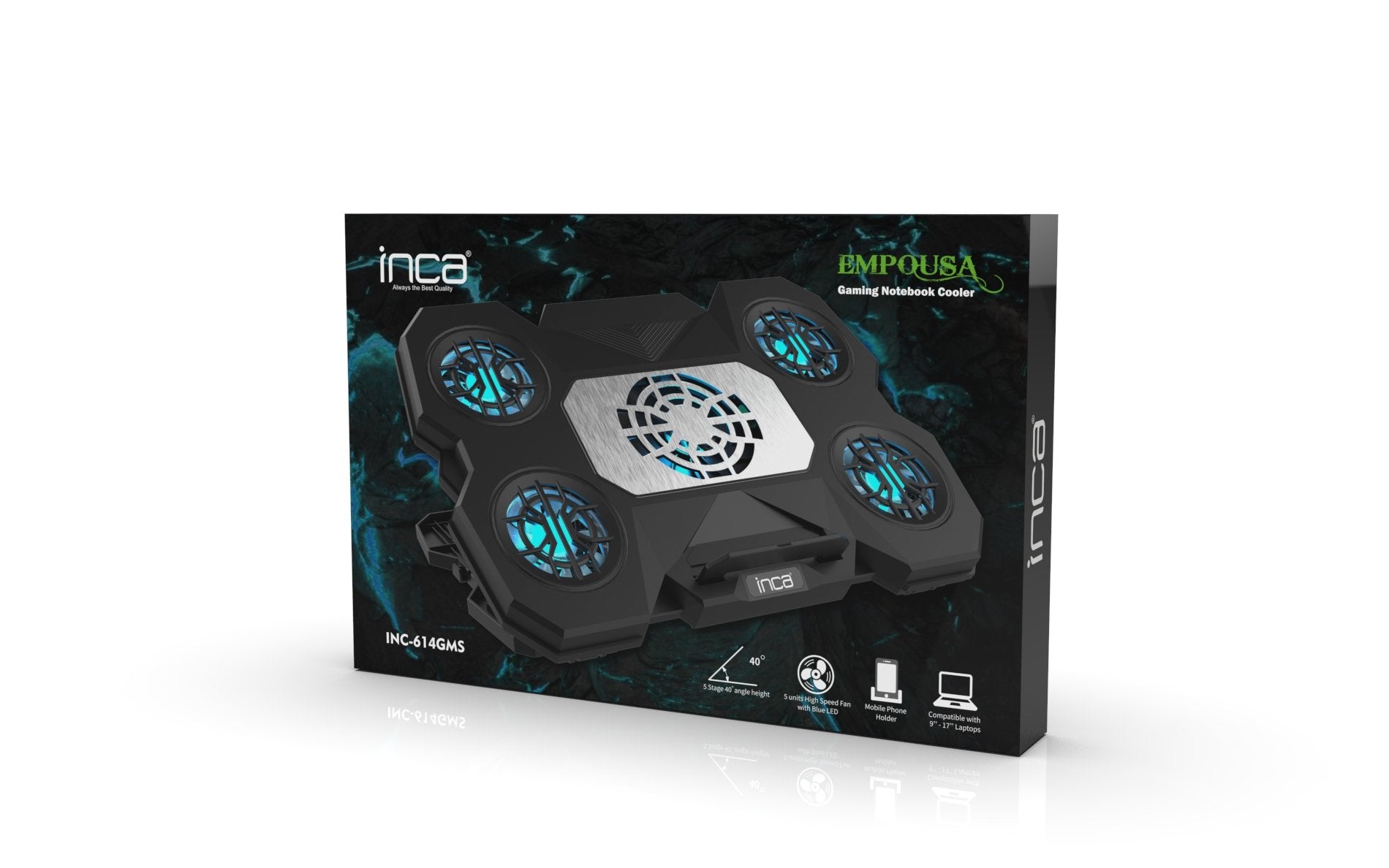 Inca Notebook Kühler Inc-614gms Gaming, 9-17", 5 Ventilador
