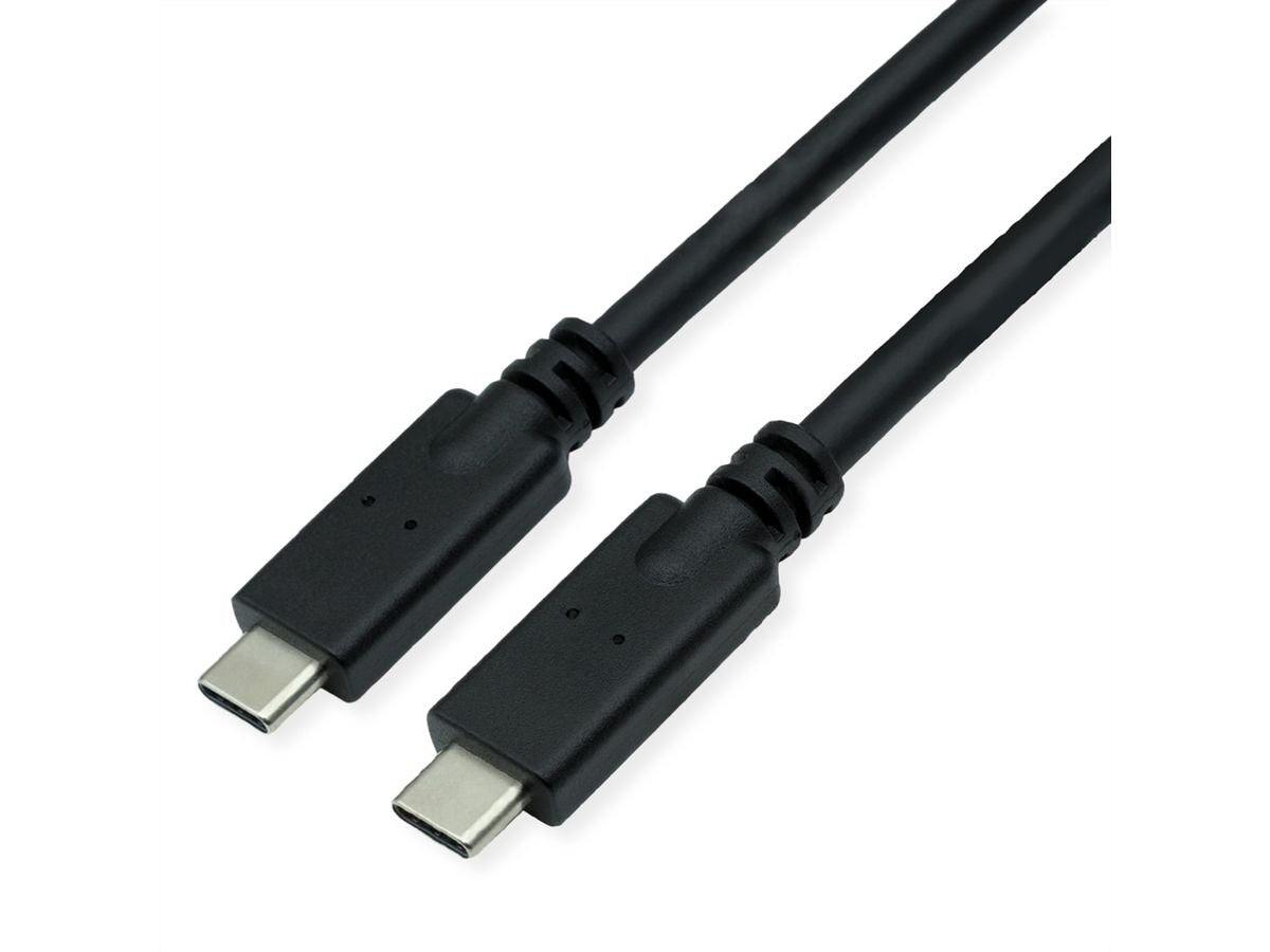Roline Usb 3.2 Gen 2 Kompatibles Cable, C-C, St St, 4k Uhd-1, 10gbit S, Emark, 100w, Schwarz, 5 M