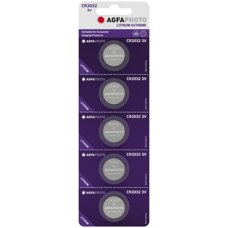 Agfaphoto Batería De Litio Cr2032, 3v (Paquete De 5)