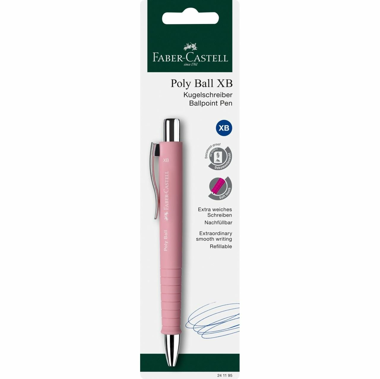 EAN 4005402411955 - Faber-Castell 241195 bolígrafo Azul Bolígrafo de punta retráctil con pulsador Extra-grueso imagen 4