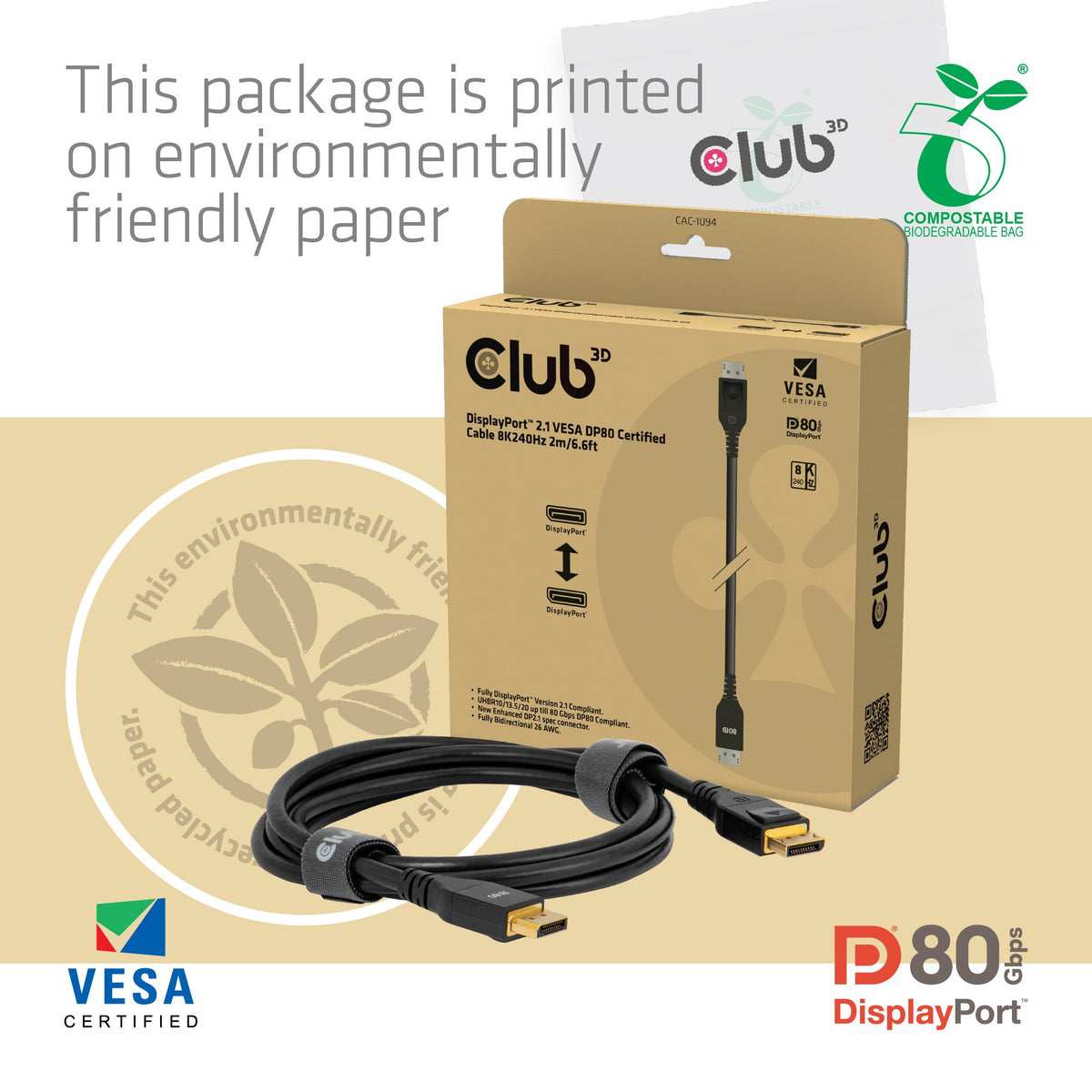 EAN 8719214473549 - CLUB3D CAC-1094 cable DisplayPort Negro imagen 8