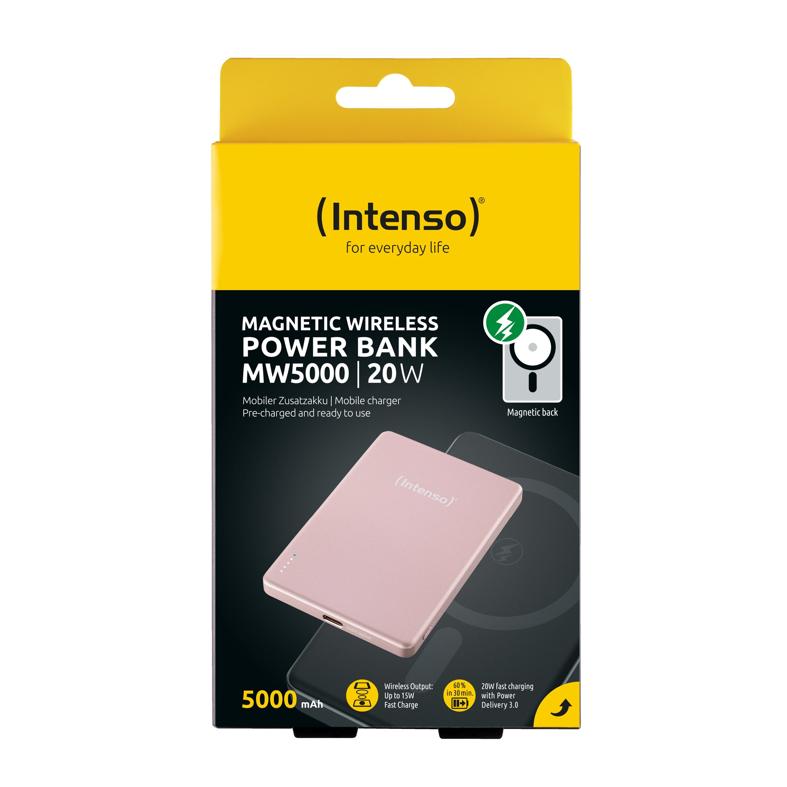 EAN 4034303036158 - Intenso MW5000 Polímero de litio Cargador inalámbrico Rosa imagen 3