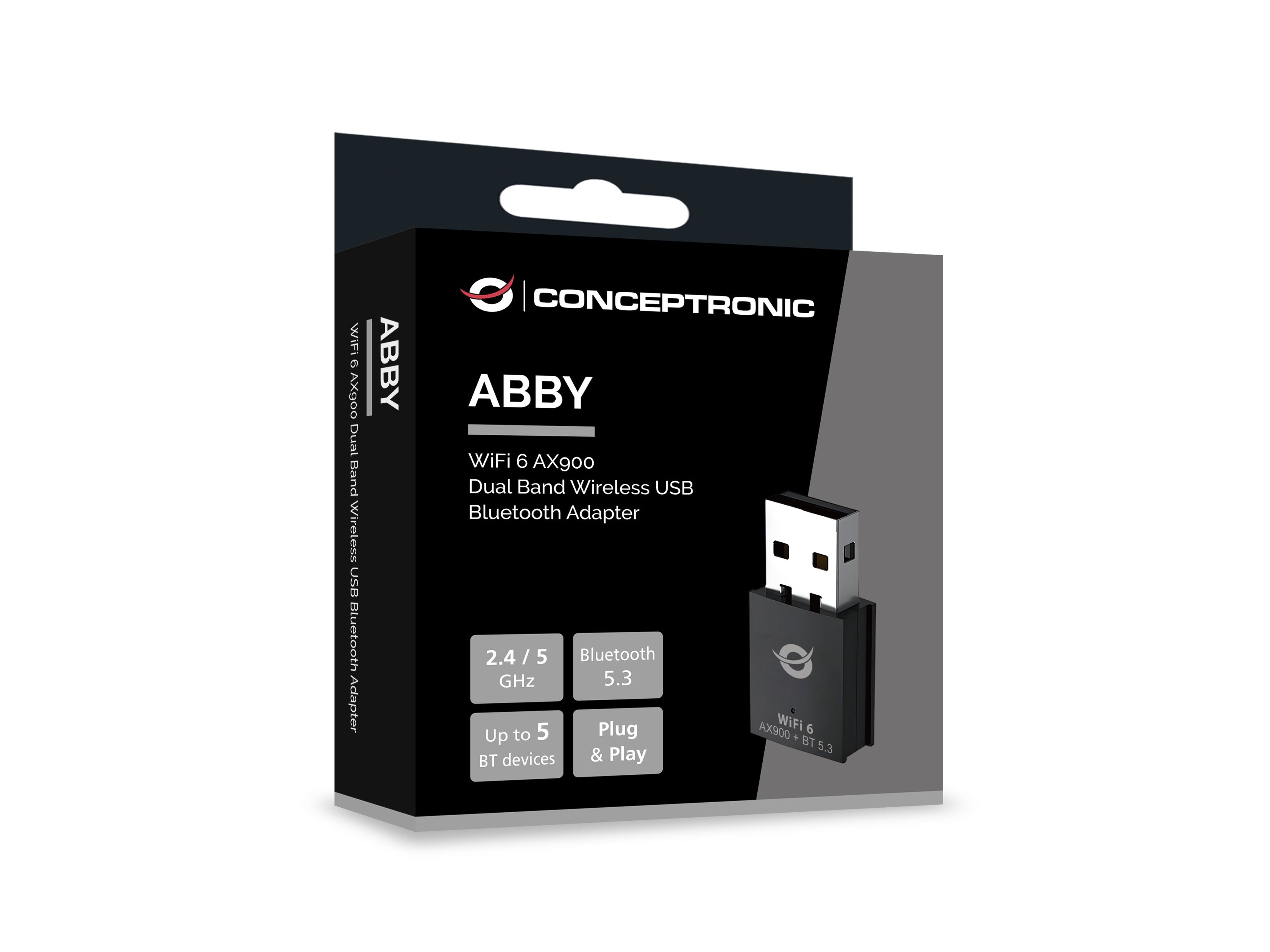 Usb Wifi 6 Y Bluetooth Conceptronc Abby26b Wifi 6 Ax900 Bt 5,3