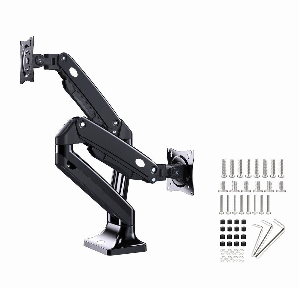 Soporte De  Escritorio Gembird Ma-Da2-03 Con Brazo De Montaje Para 2 Pantallas, 17-35, Hasta 10 Kg