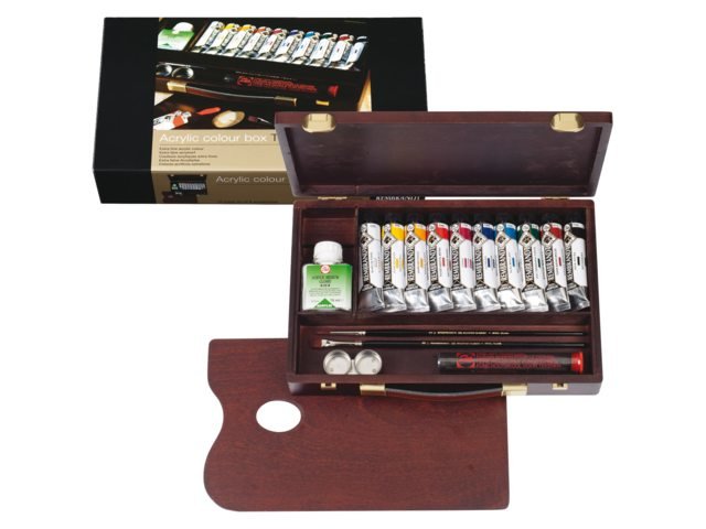 Talens Rembrandt Caja Con 10 Tubos De 40ml Pintura Acrílica Colores Surtidos