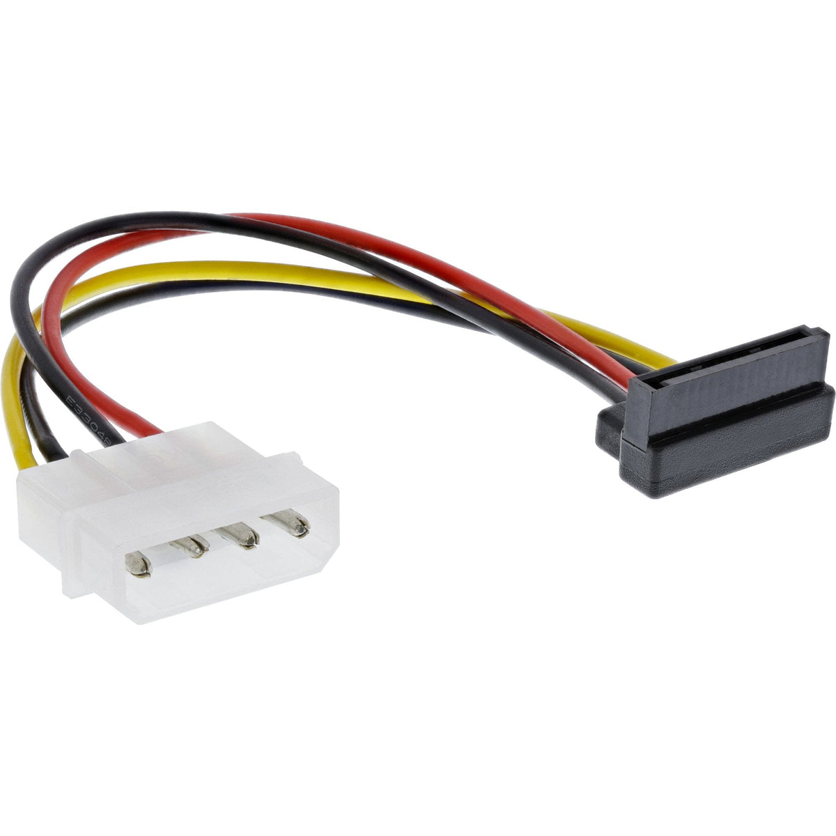 Adaptador De Alimentación Inline Sata 1x Hembra De 4 Pines A Sata De 15 Pines En Ángulo Hacia Arriba
