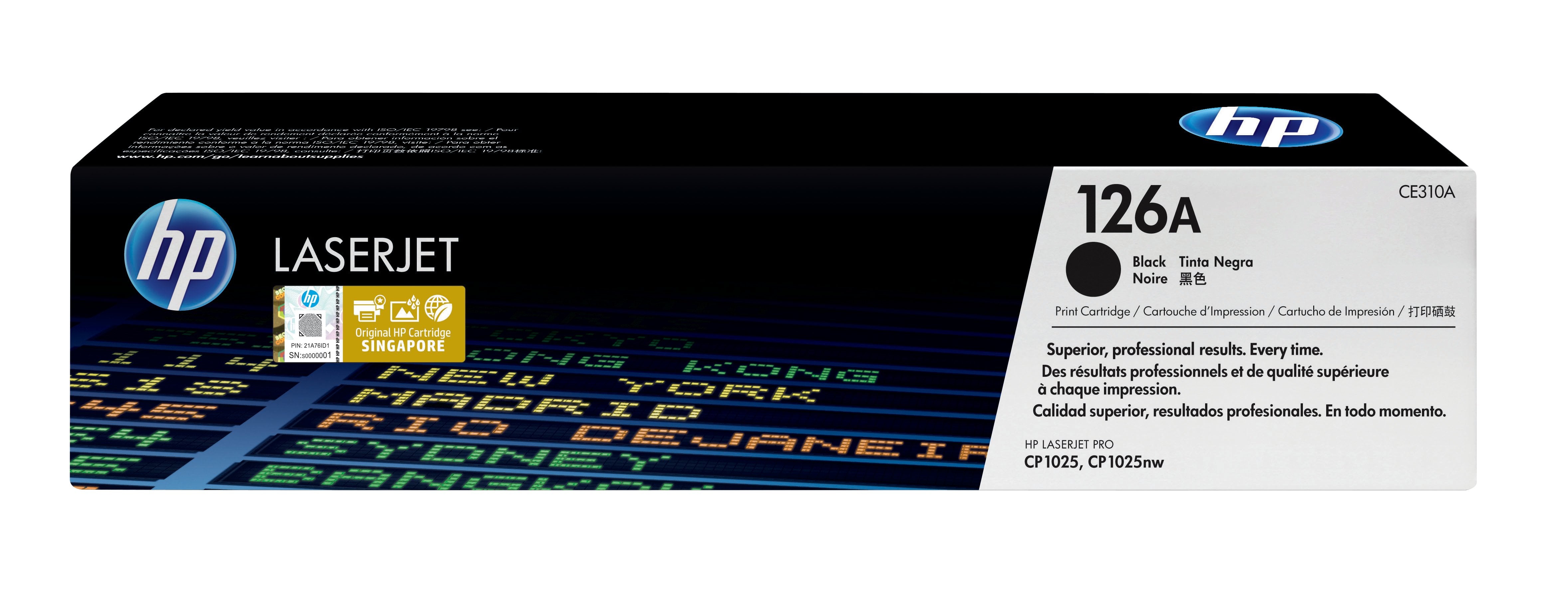 EAN 0884962161128 - HP 126A Black Original LaserJet Toner Cartridge cartucho de tóner 1 pieza(s) imagen 1