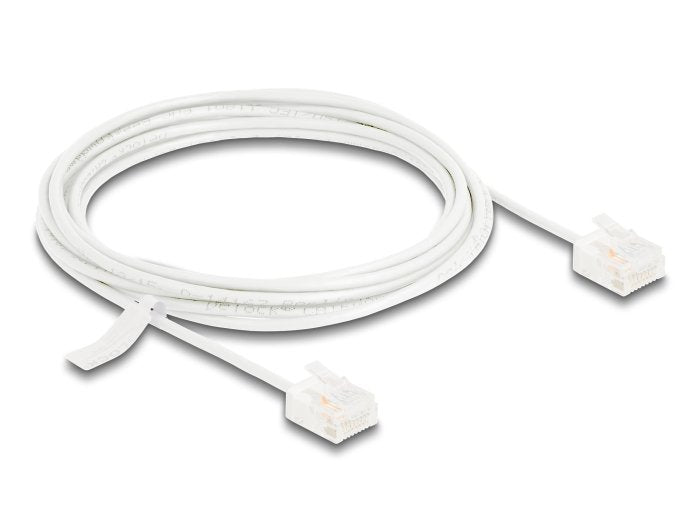 Delock Rj45 Cable De Red Cat.6 Utp Ultra Slim 3 M Blanco Con Kurzen Machon