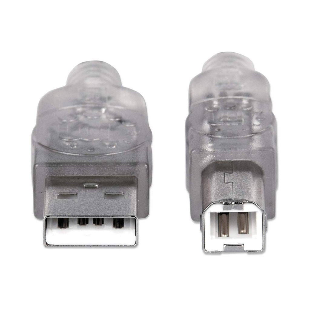 Manhattan Cable Usb B Usb 2.0, Impresora, 480 Mbps, 1,8 M Plateado Translúcido