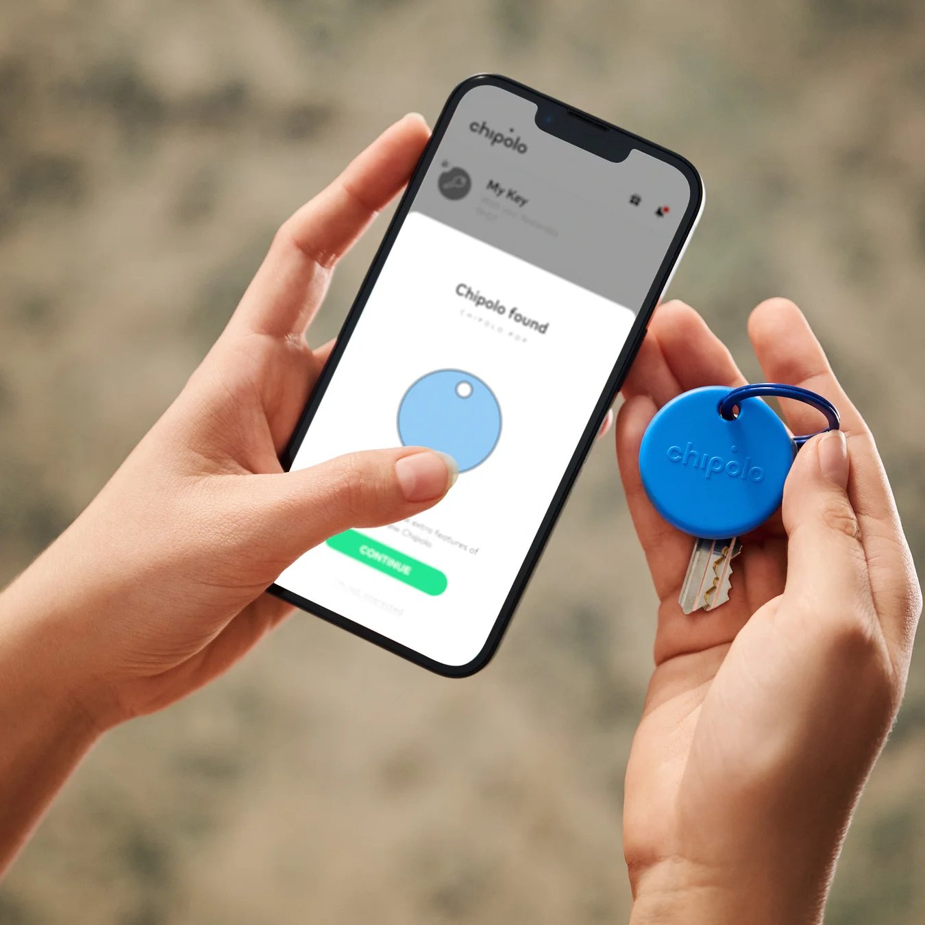 Chipolo Pop - Tracking Tag Compatible With Apple Find My On Iphone Or Find Hub On Android (Blue)