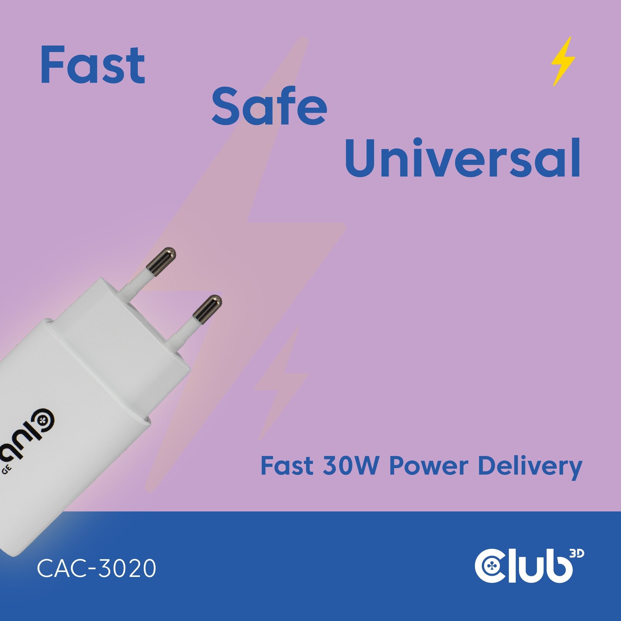 Club3d Lifemyle Cargador Usb-C 30watt, 2mk Blanco Retail