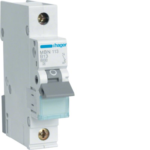 Hager Leitungsschutzschalter Mbn113 1polig 6ka B-13a 1m