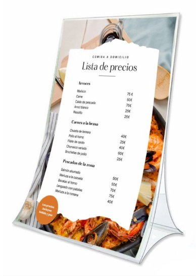 EAN 8429368001818 - Archivo 2000 86305V CS TP soporte para menú Soporte de sobremesa Transparente imagen 1