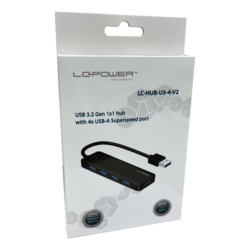 Hub Lc-Power Lc-Hub-U3-4-V2 4xusba 1xusb-C Black Retail