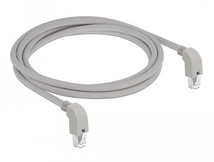Cable De Parche De Delock Rj45 Cat.6a S/Ftp Grey, 2 Metros, Enchufes Angulados 2x Debajo 85878