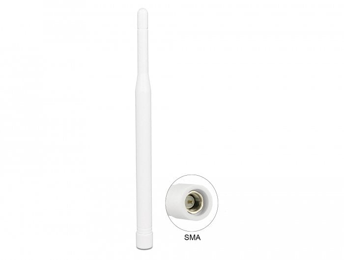 Delock Lte Antenne Sma Stecker 0,3 - 2,9 Dbi Omnidirektional Starr Weiss
