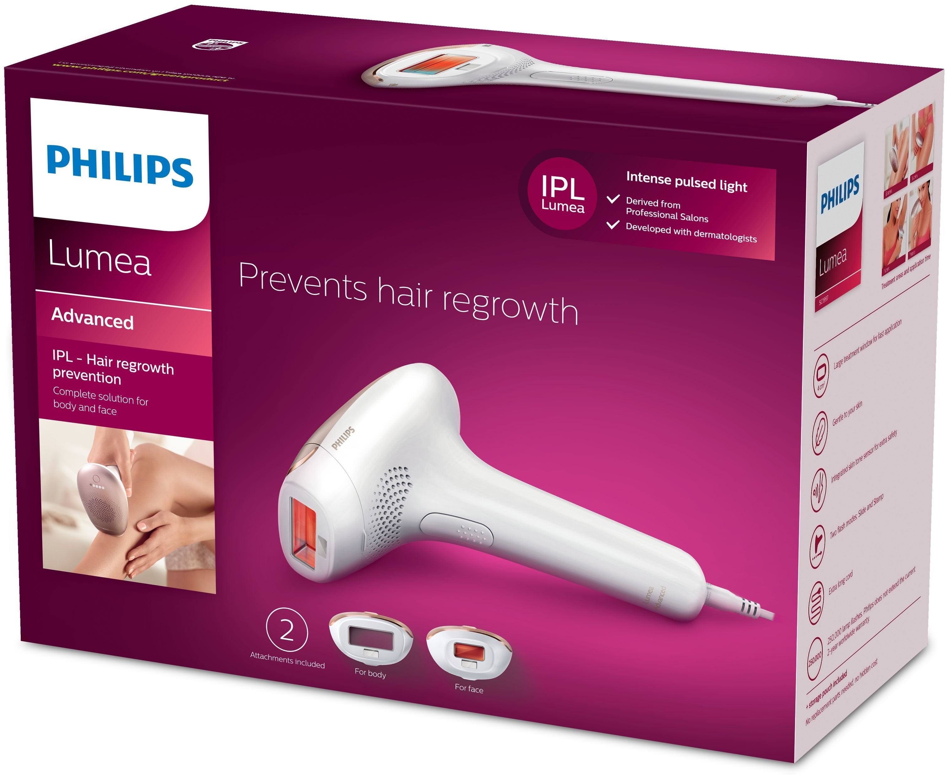 EAN 8720689016957 - Philips Lumea Advanced SC1997/00 depiladora de luz pulsada Luz pulsada doméstica (HPL) Oro, Blanco imagen 2