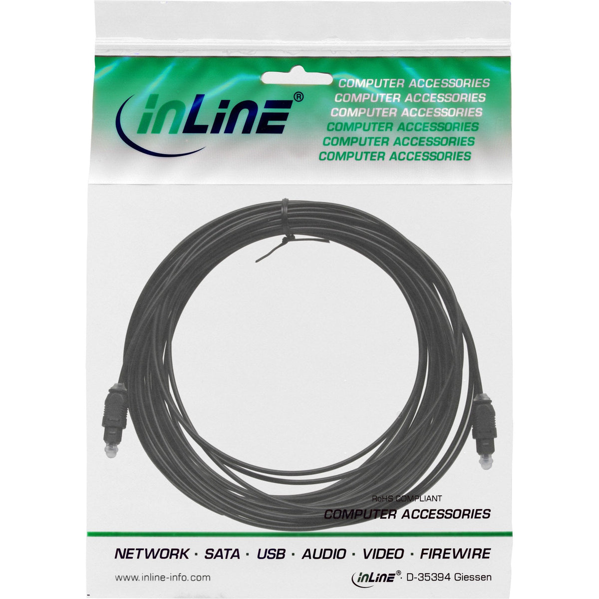 Cable Audio Óptico Inline Toslink Macho A Macho 5m